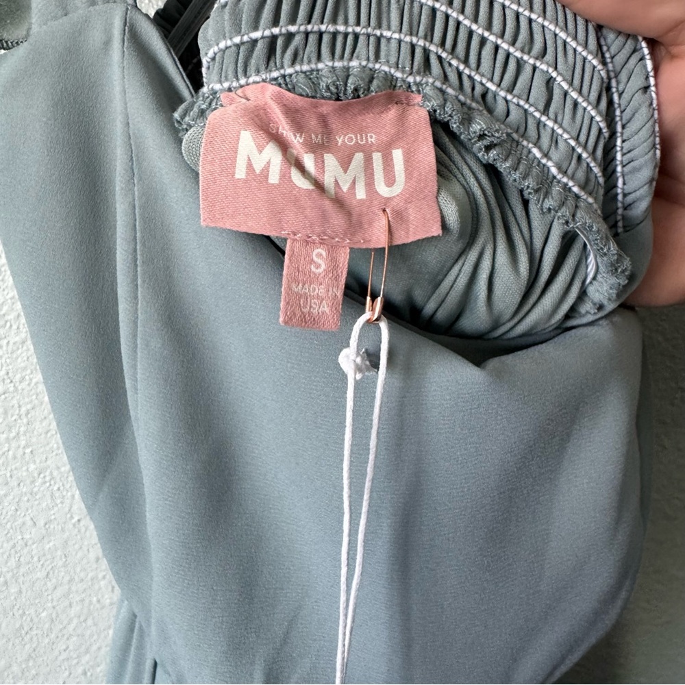 Show Me Your Mumu Small Silver Sage June Maxi, Prom, Bridesmaid, Maternity New - Picture 14 of 16